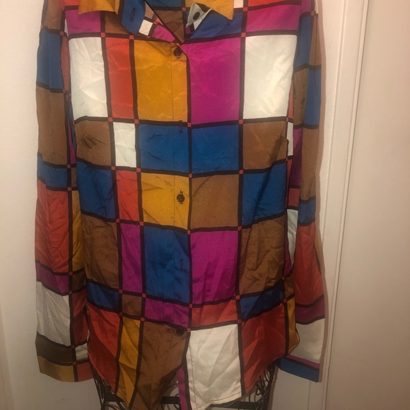 Color block long sleeve blouse - Picture 2 of 6